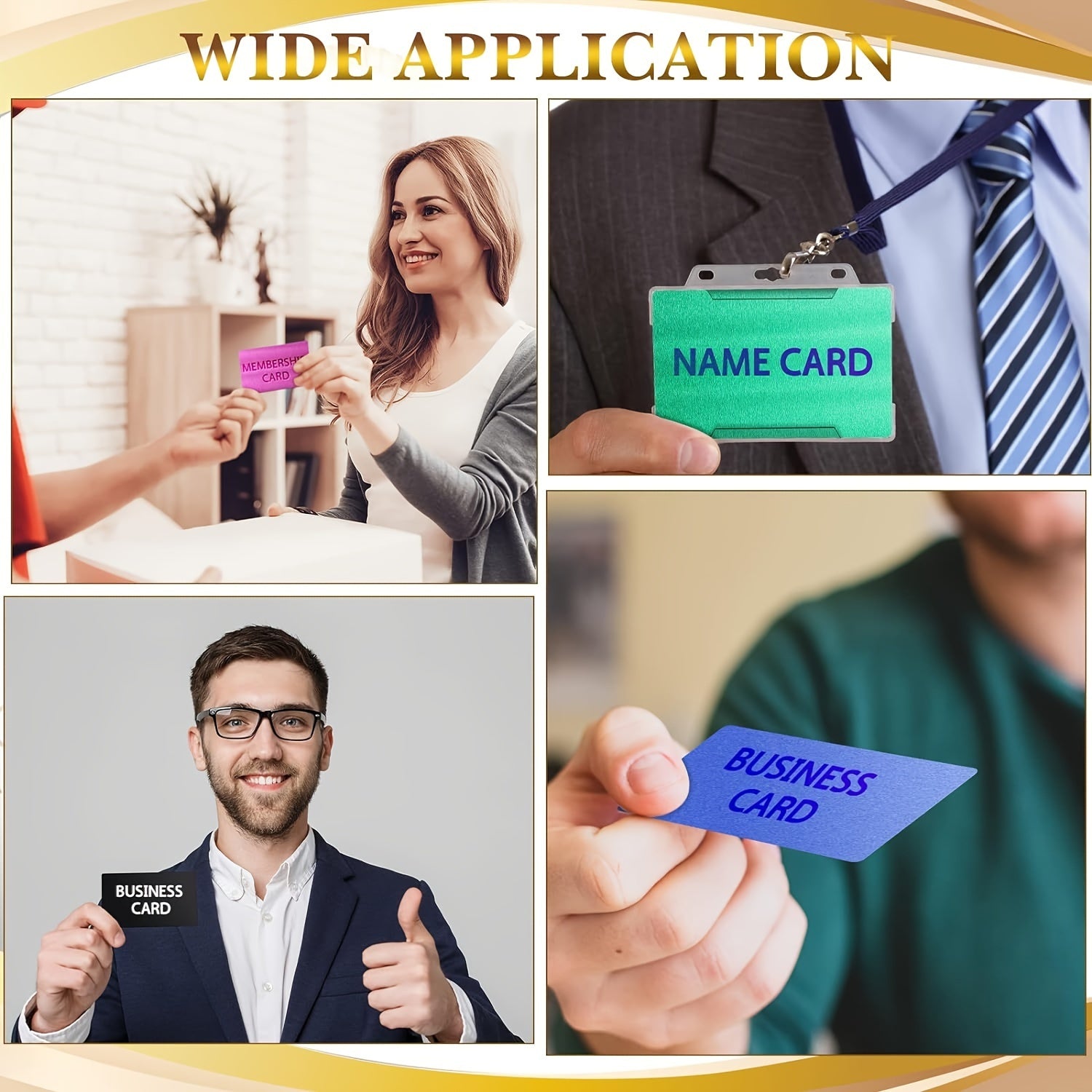 50 Pack Aluminum Business Cards for Engraving DIY Gift Office Supplies 0.2mm Thickness