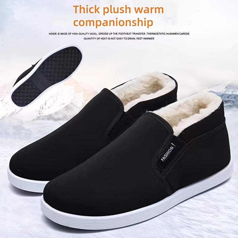 Men's and Women's Winter High-Top Plush Shoes Anti-Slip Rubber Sole Casual Sneakers