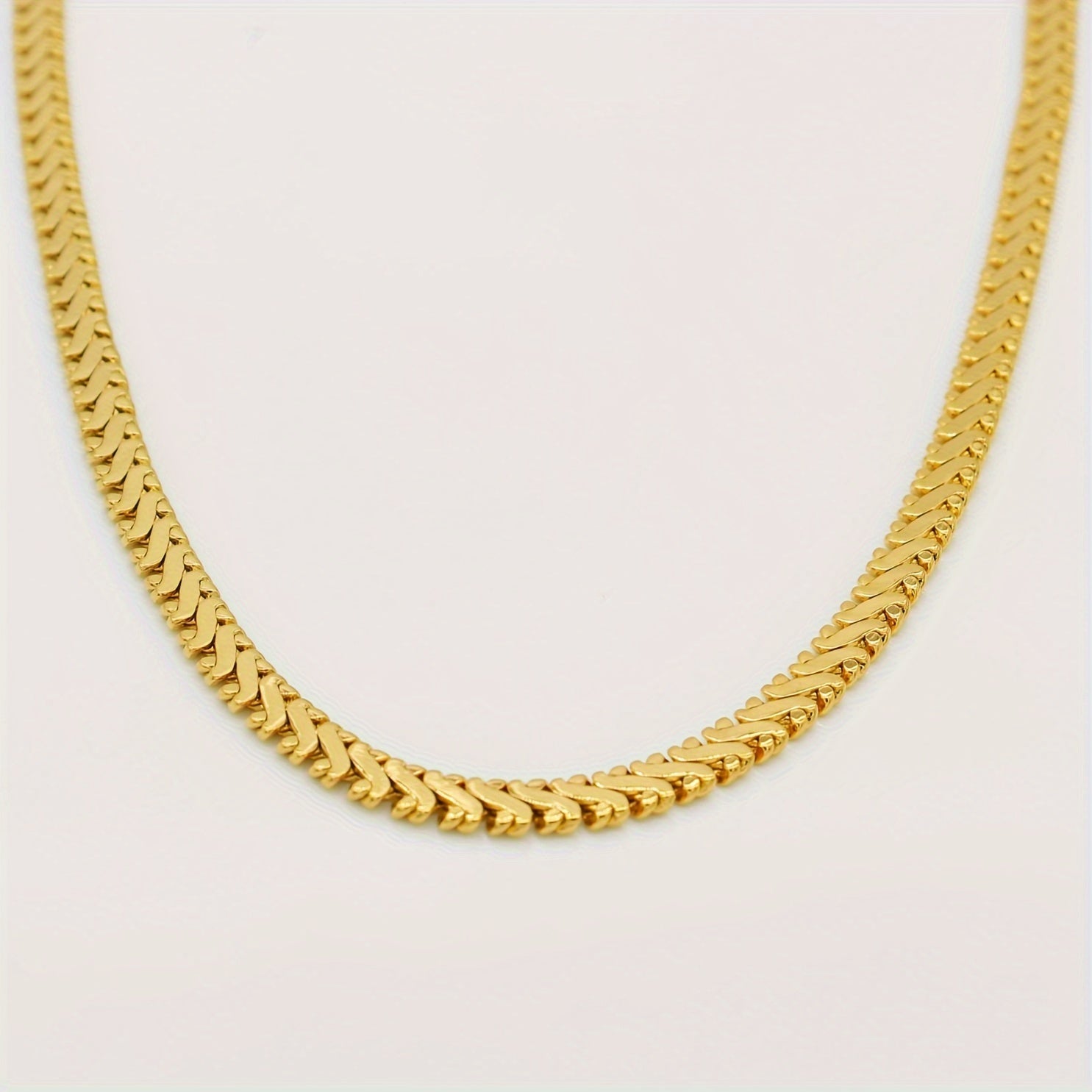 Gold-Plated Brass Necklace with Hip-Hop Influence 45.72cm for Weddings and Casual Wear