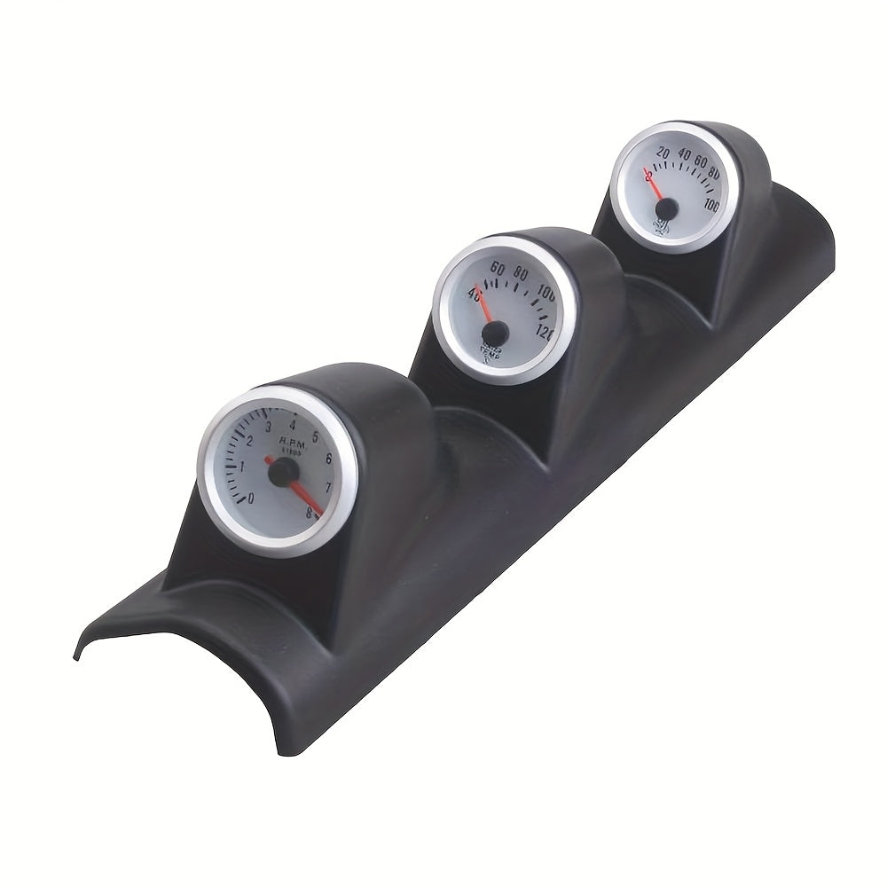 Universal 2 Inch 52mm Blue LED Triple Gauge Kit Tachometer Water Temp Oil Pressure Car Racing Instrument