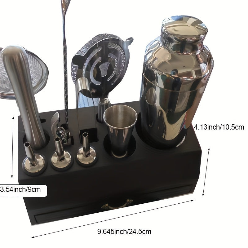 18-Piece Stainless Steel Barware Set with Cocktail Shaker, Jigger, Muddler