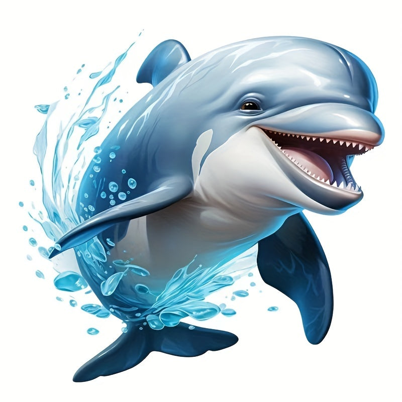 Waterproof Wall Decals for Bathroom and Living Room, Dolphin and Ocean Friends PVC Stickers