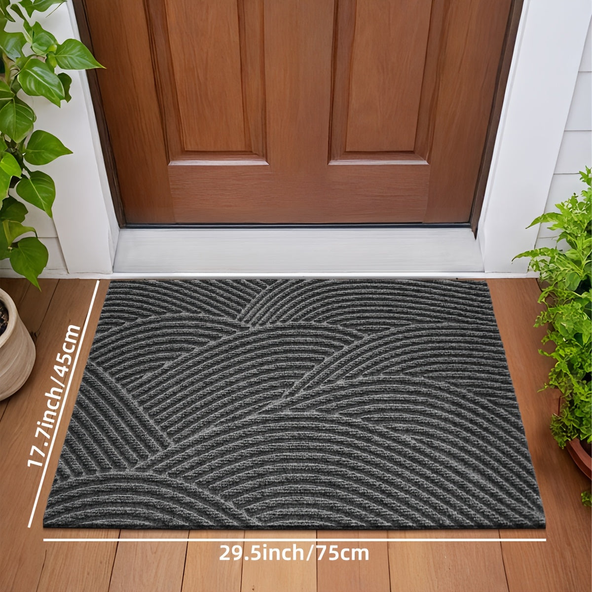 Geometric Striped Non-Slip Absorbent Washable Door Mat for Indoor and Patio