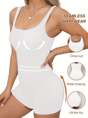 Plus Size Women's Seamless High Waist Body Shaping Corset Pink Medium Stretch