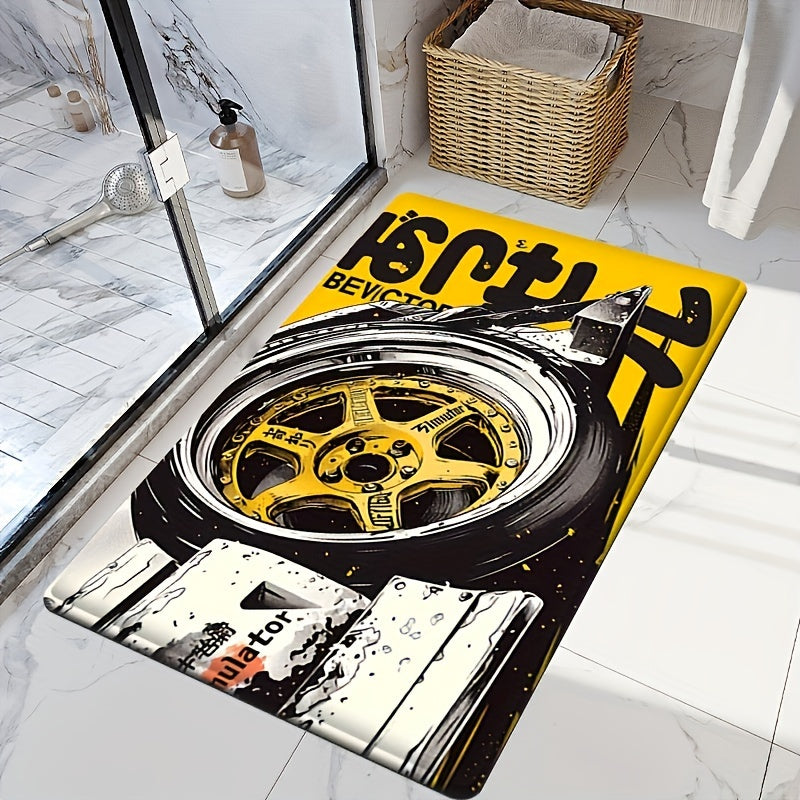 Soft Flannel Anti-Fatigue Door Mat 1.2cm Thick Non-Slip Absorbent Entryway Rug