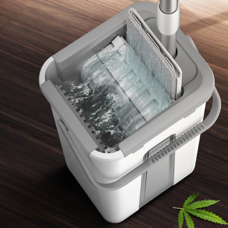 Tozalash va yuvish uchun tekis mop va kova to'plami, qayta ishlatiladigan, ko'p qavatli yuzalar uchun