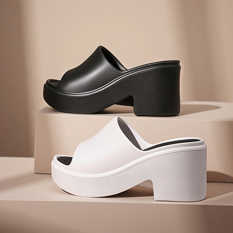 Women's Eva Platform Slide Sandals Open Toe Casual Beach Slippers
