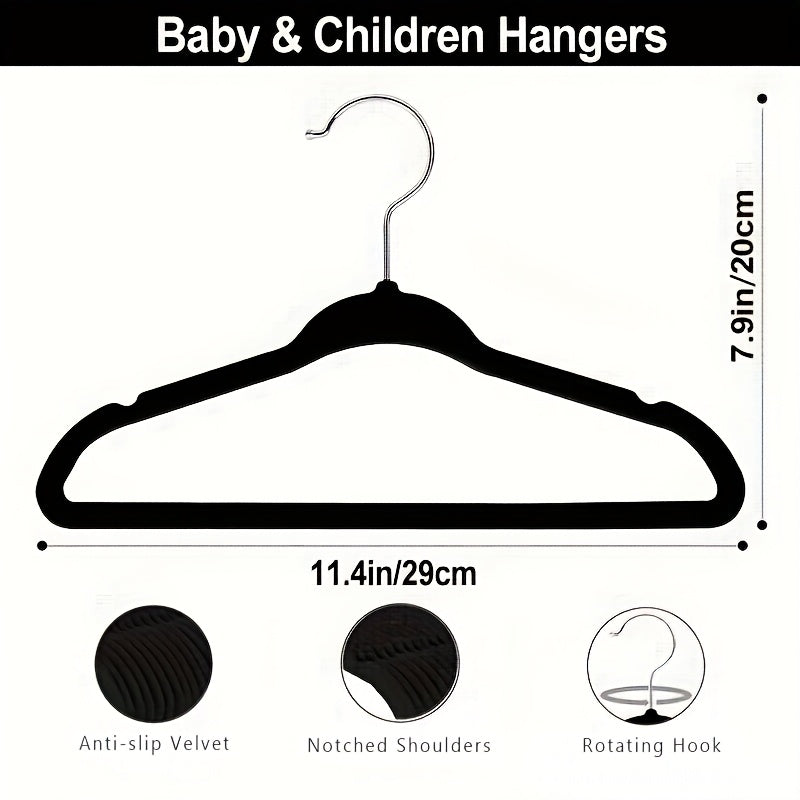 50 Pack Baby Velvet Hangers for Newborns and Toddlers Non-Slip Durable Clothes Hangers