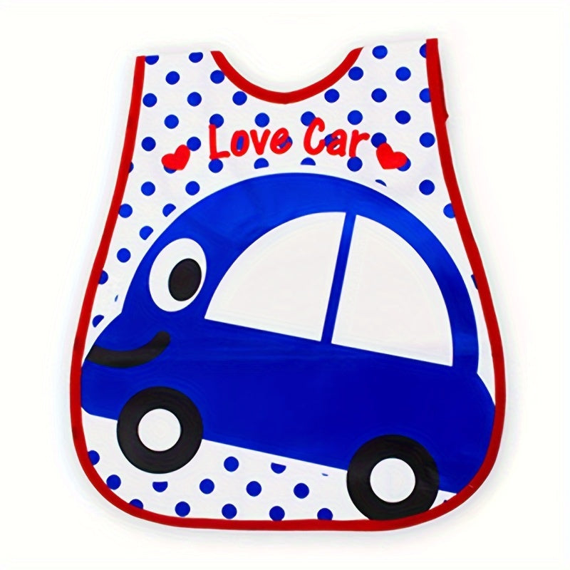Waterproof Baby Bib for Boys and Girls with Snap Closure and Dirt-Resistant Pockets