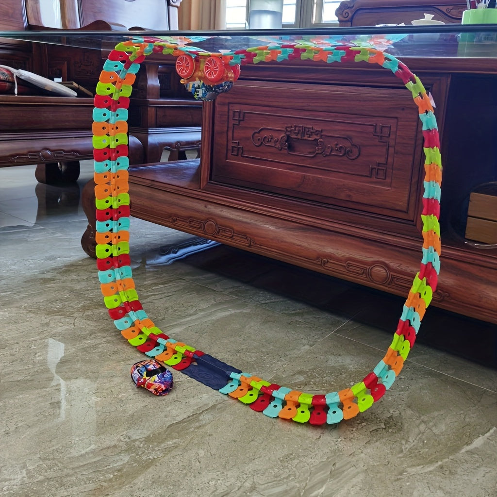 Set de coche eléctrico para niños con pista de colores, colgante y DIY, para mayores de 3 años