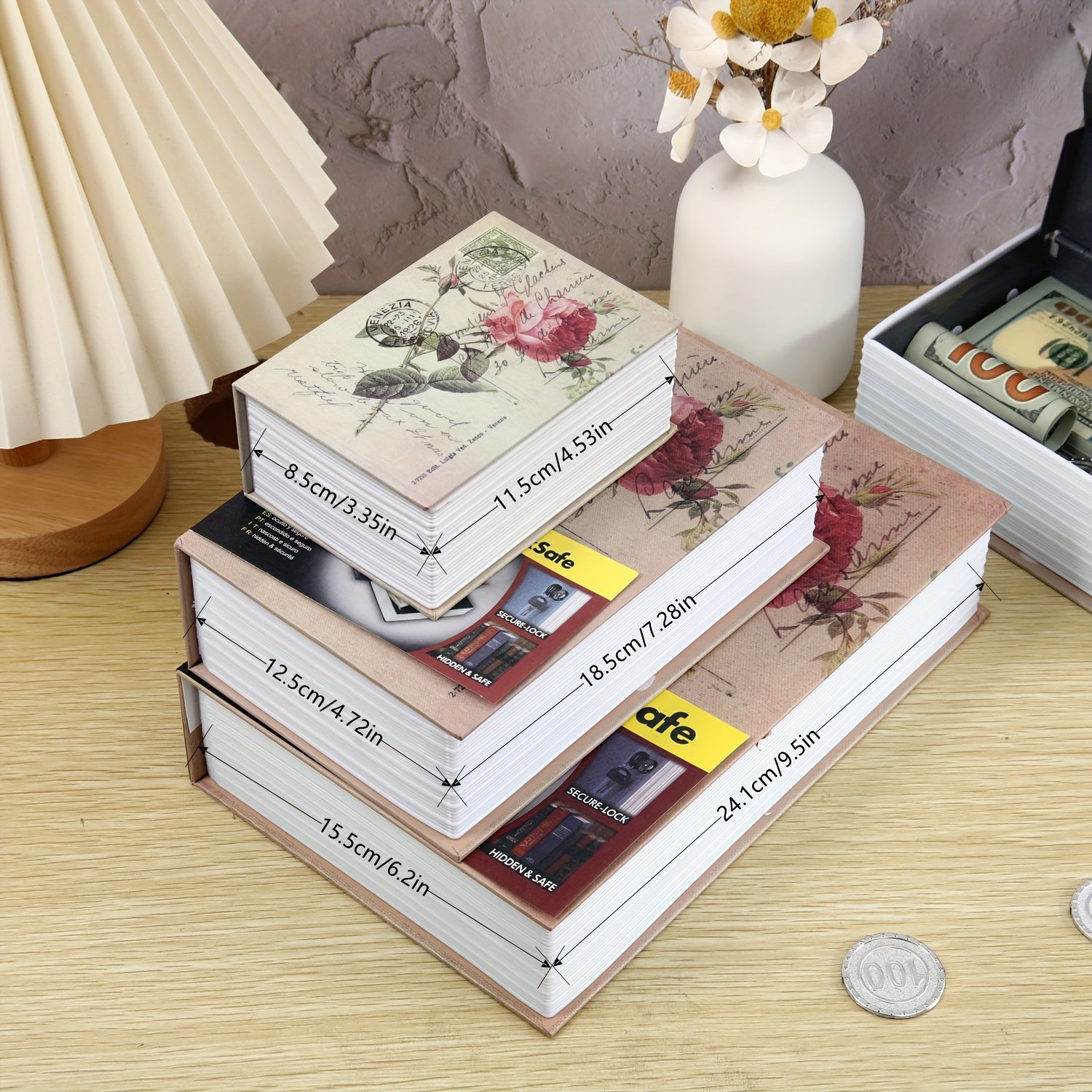 Book Money Box with Key Lock Disguised as Dictionary for Secret Storage and Savings