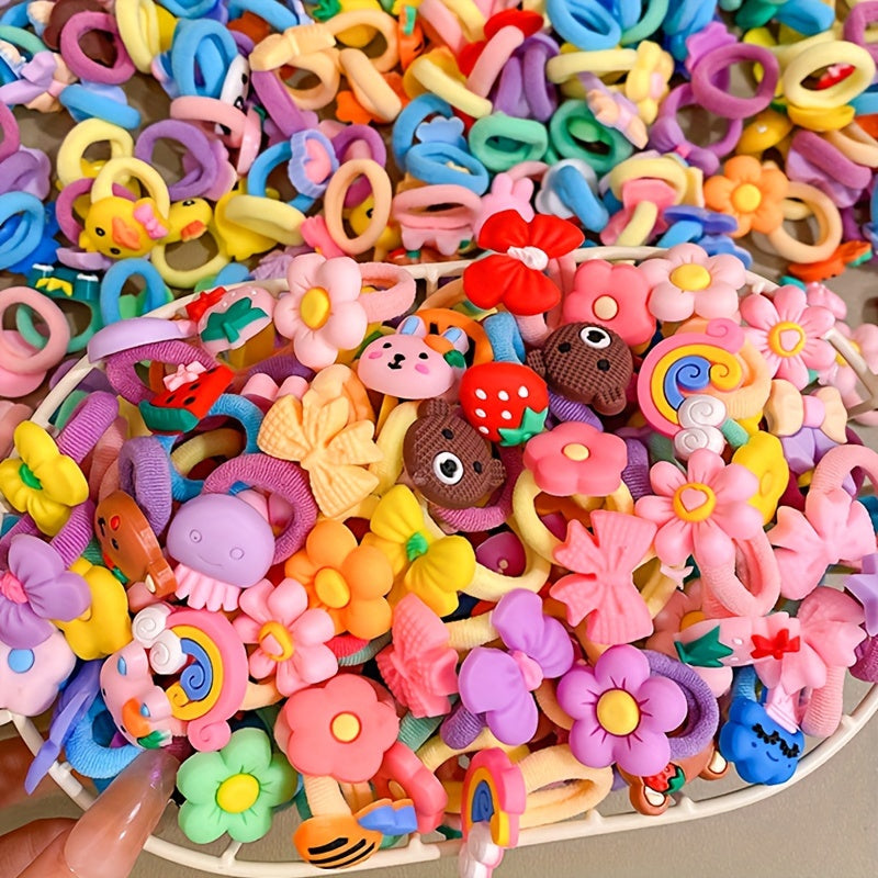 Bolalar uchun soch halqalarining to'plami 50/80/120 turli xil plastik soch aksessuarlari bolalar uchun