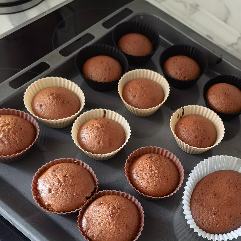 Set of 10/30/50 Reusable Silicone Baking Cups for Cake and Cupcake Baking