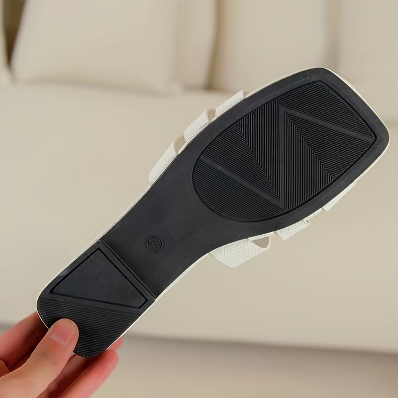 Women's Flat Slides Fashion Solid Color Open Toe Casual Summer Shoes