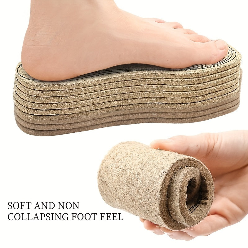 Unisex Wool Felt Insoles Thick Warm Cushioned Shoe Inserts Cut-to-Fit