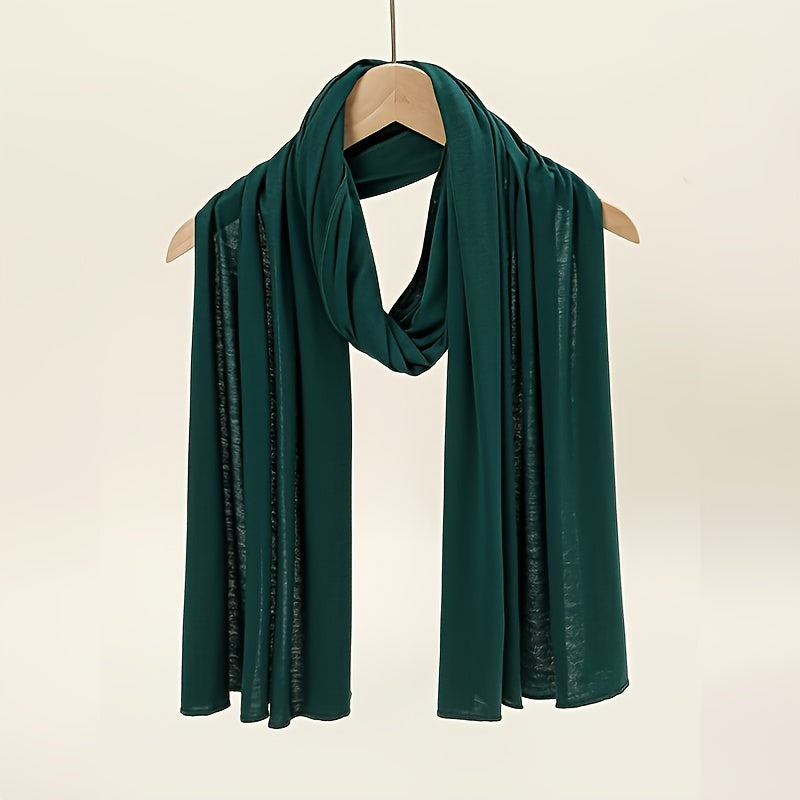 Ayollar uchun yuqori sifatli bir rangli polyester sharf, barcha fasllar va tadbirlar uchun mos, Ramazon uchun qulay.