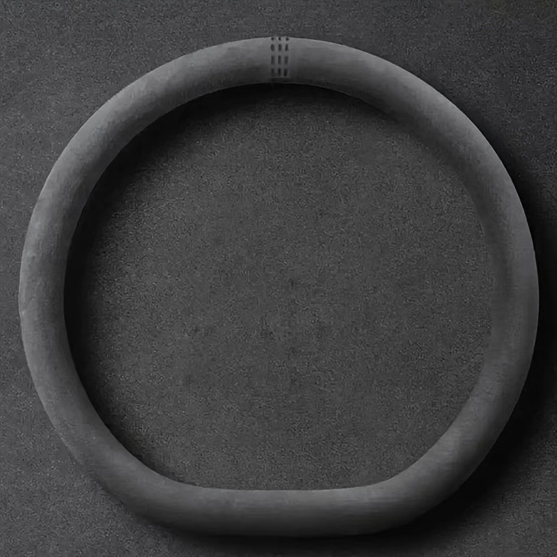 Universal Breathable PU Leather Steering Wheel Cover Anti-slip D-Shaped Round