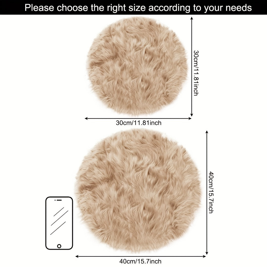 Faux Fur Rug 30x30cm Soft and Durable Polyester Acrylic Flat Weave Bedroom Decor
