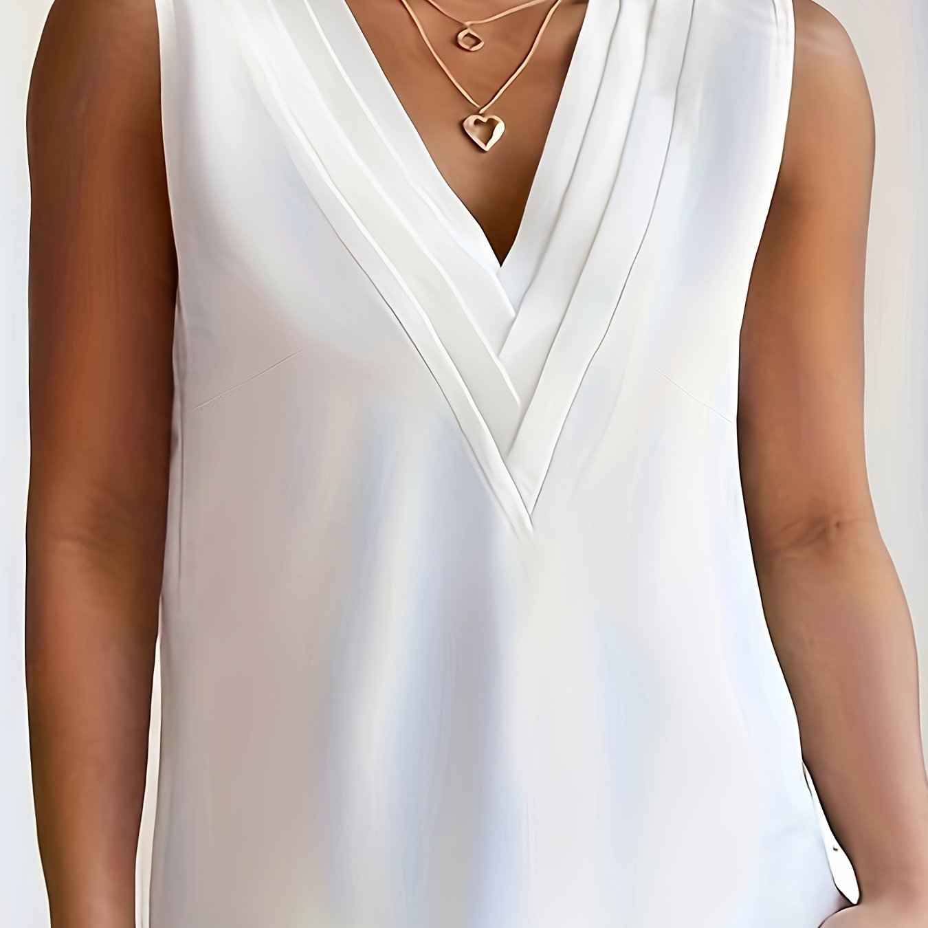 Women's V-Neck Tank Top Breathable Polyester Spandex Summer Solid Color