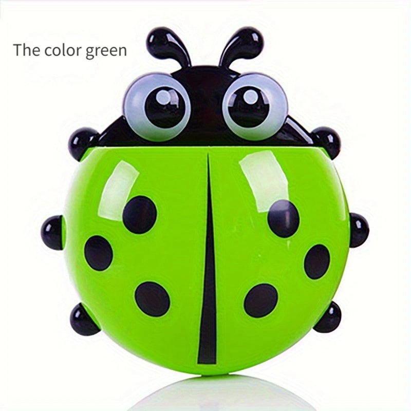 Ladybug Bathroom Toothbrush Holder with Suction Cup for Organization