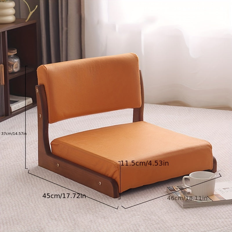 Silla moderna de imitación cuero con asiento y respaldo de madera para suelo