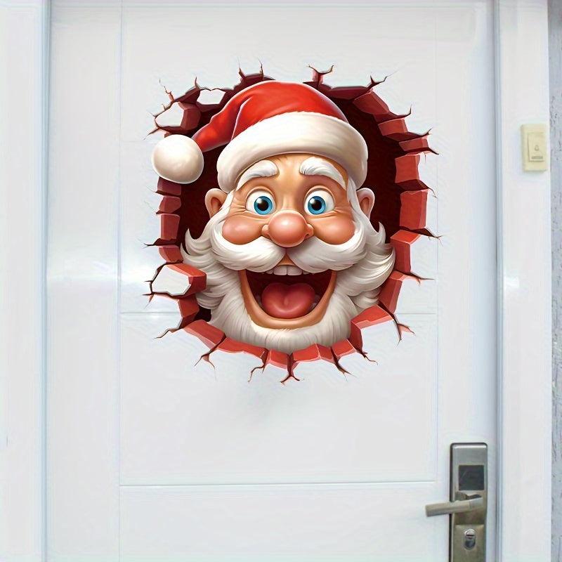 Toilet Lid Sticker Christmas Santa Claus Cartoon Self-Adhesive Fun Decor