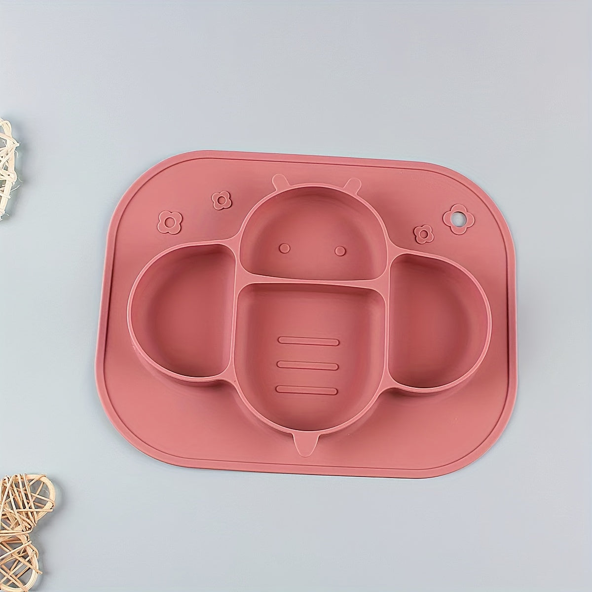 Children's Silicone Dinner Plate with Animal Patterns, High Temperature Resistant, Easy to Clean