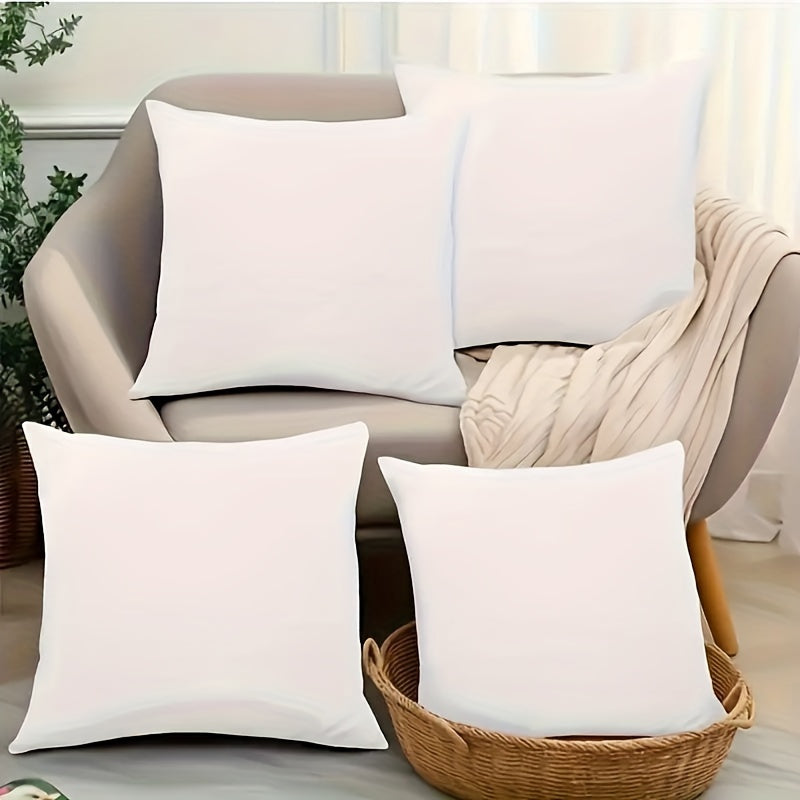 White Throw Pillow Covers Set with Zipper Closure Machine Washable for Living Room and Bedroom Decor