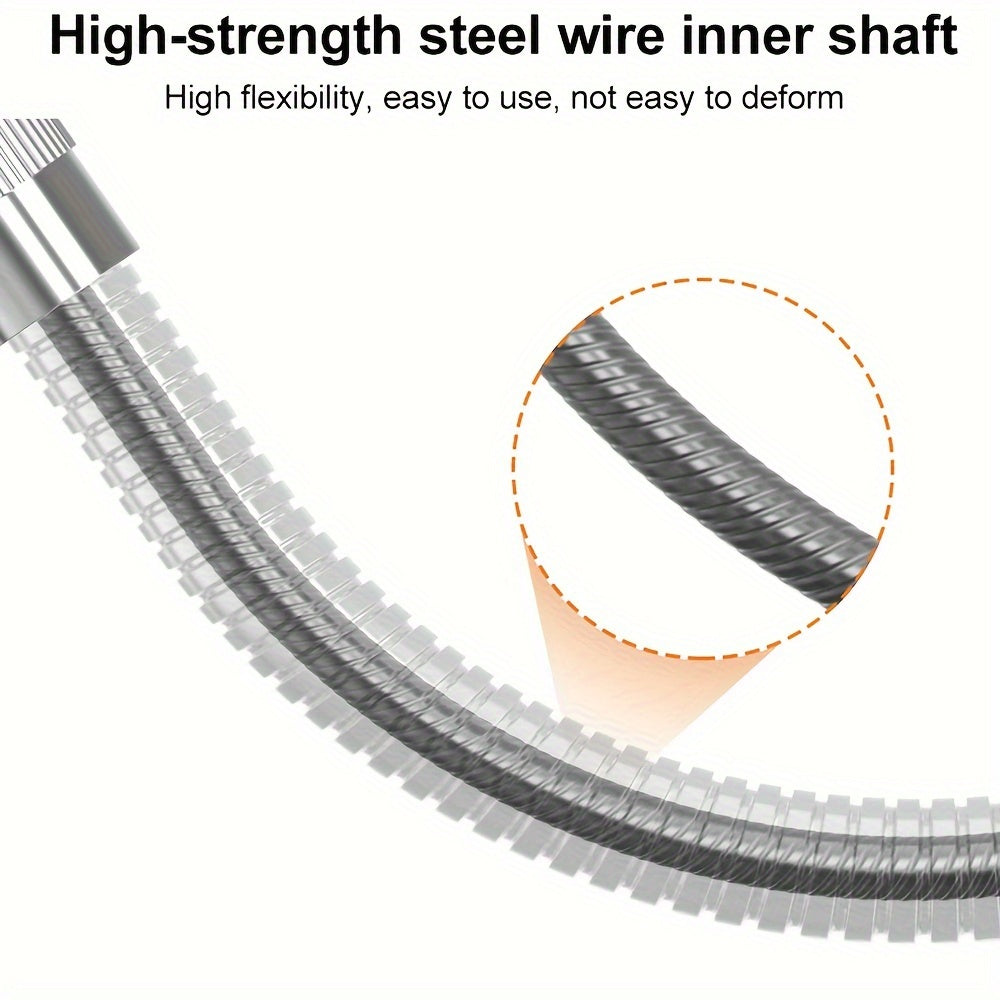 Гибкий металлический удлинитель для сверла с магнитным шестигранным хвостовиком для электрической отвертки