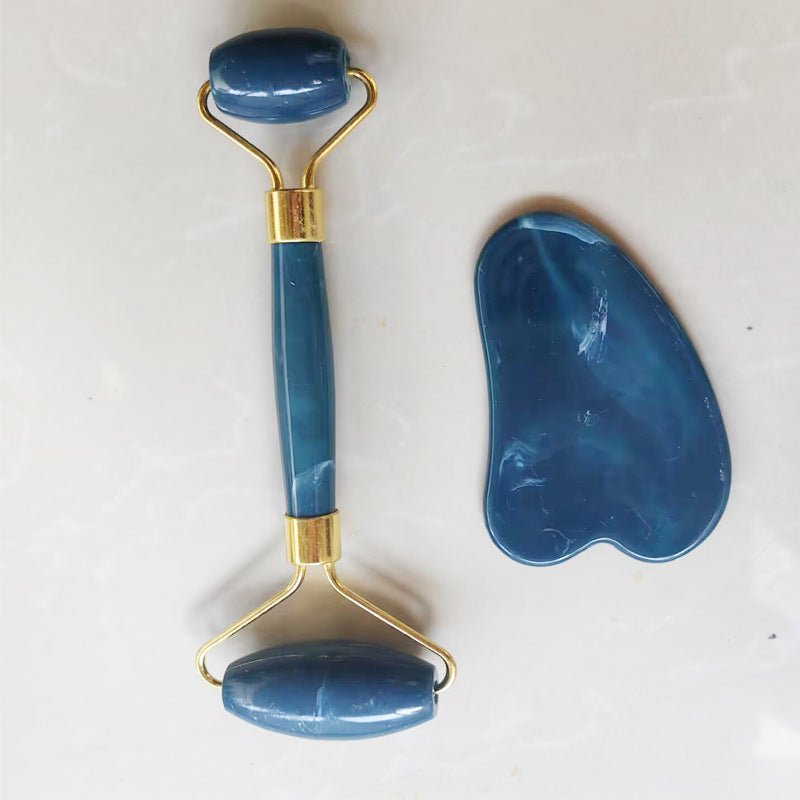 2 dona Rozoviy Kvarts Yuz Rulolar to'plami, Qo'l bilan Yuz va Ko'z Massaji uchun Yurak Shaklidagi Gua Sha tayoqchalari, Batareya talab qilinmaydi