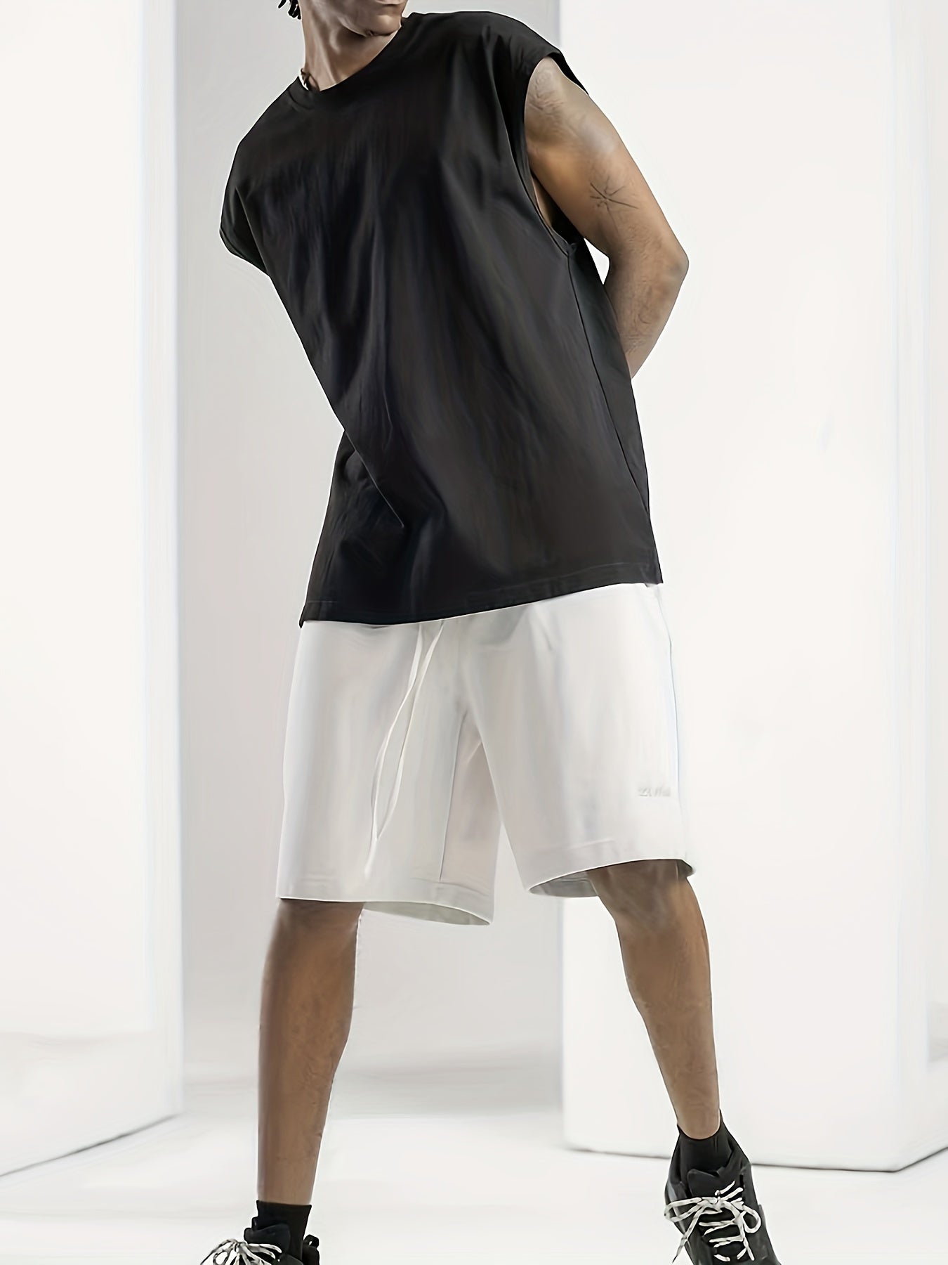 Мужская майка без рукавов большого размера из черного хлопка для лета, активного отдыха на открытом воздухе, повседневной, спортивной, дышащей трикотажной ткани