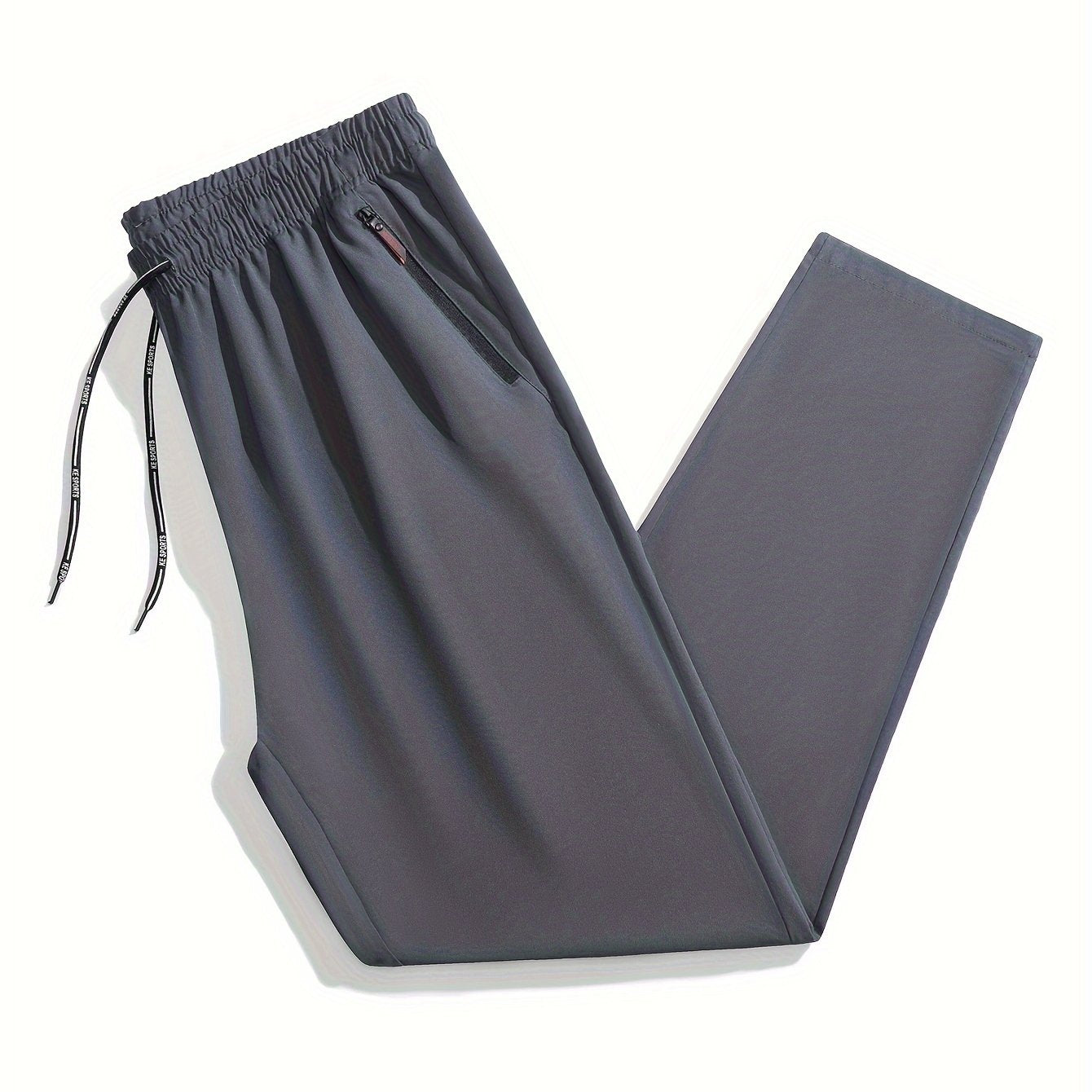 Men's Breathable Quick-Dry Joggers with Zipper Pockets and Drawstring Lightweight Sports Pants