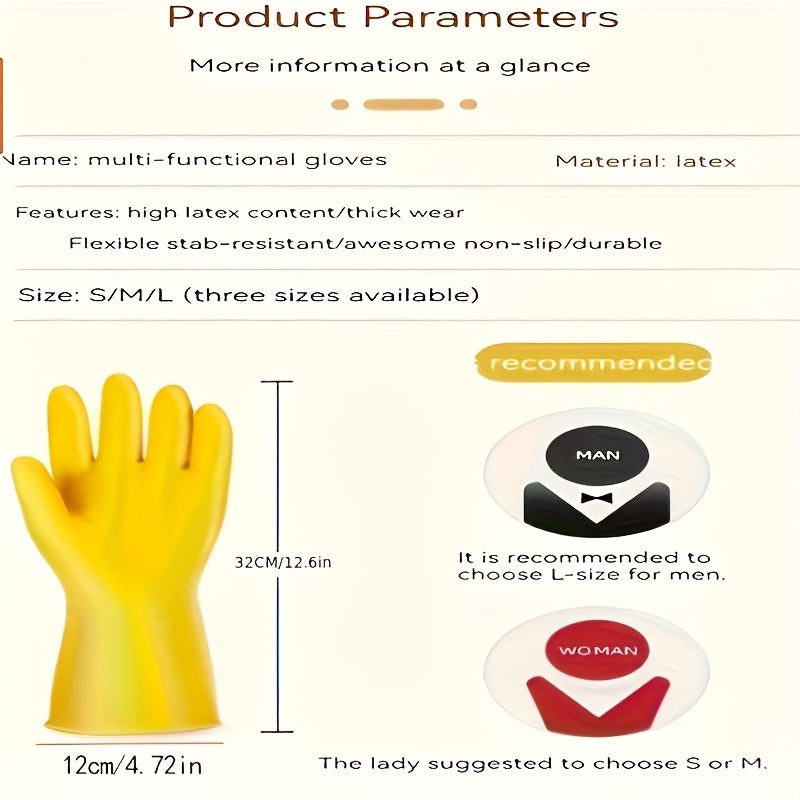 6 Sets Silicone Household Gloves with Thickened Rubber for Dishwashing and Cleaning