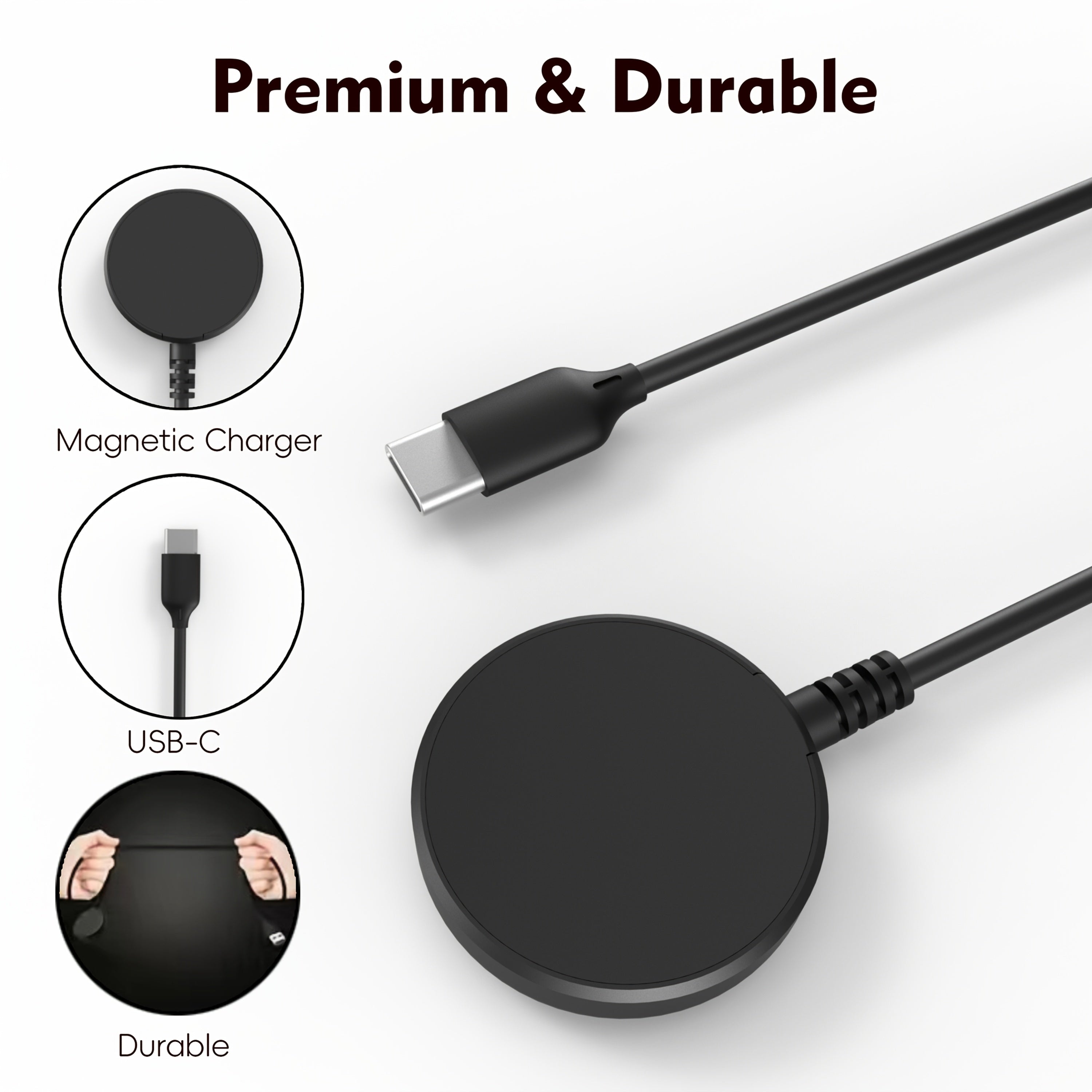 Smartwatch Charger for Galaxy Watch Pixel Watch and Active Models Magnetic USB Cable
