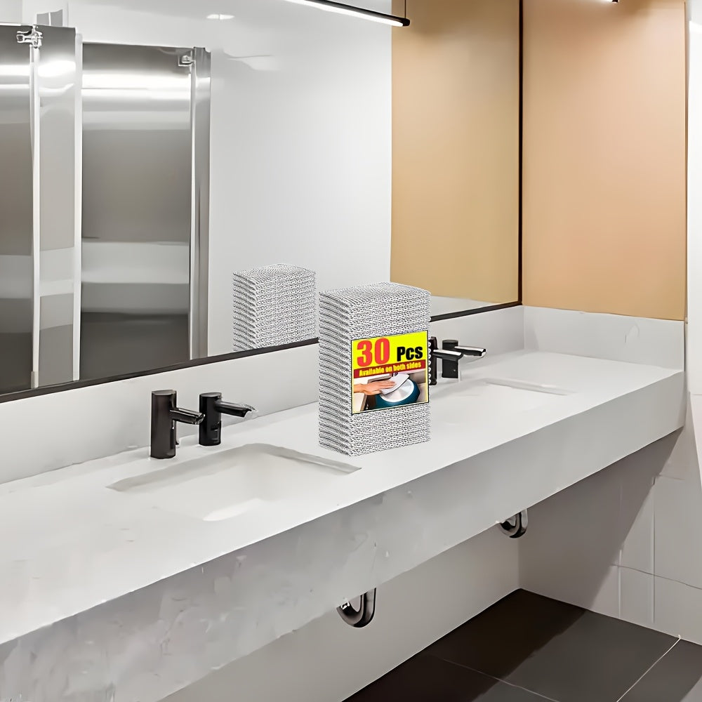 Reusable Microfiber Metal Wire Cloth for Heavy-Duty Cleaning of Surfaces Sink Cookware