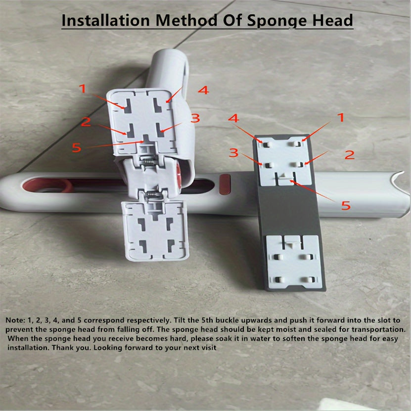 Ko'p funksiyali Mini Mop uy tozalash uchun - Moslashuvchan uzunlik, nam va quruq yuzalar uchun mos, oshxona, yashash xonasi, hammom va avtomobil oynalari uchun aylanuvchi bosh.