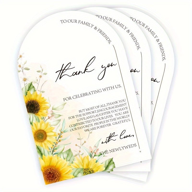 50 Pieces Sunflower Wedding Invitations Contemporary Cozy Vibrant Hues Outdoor Celebrations