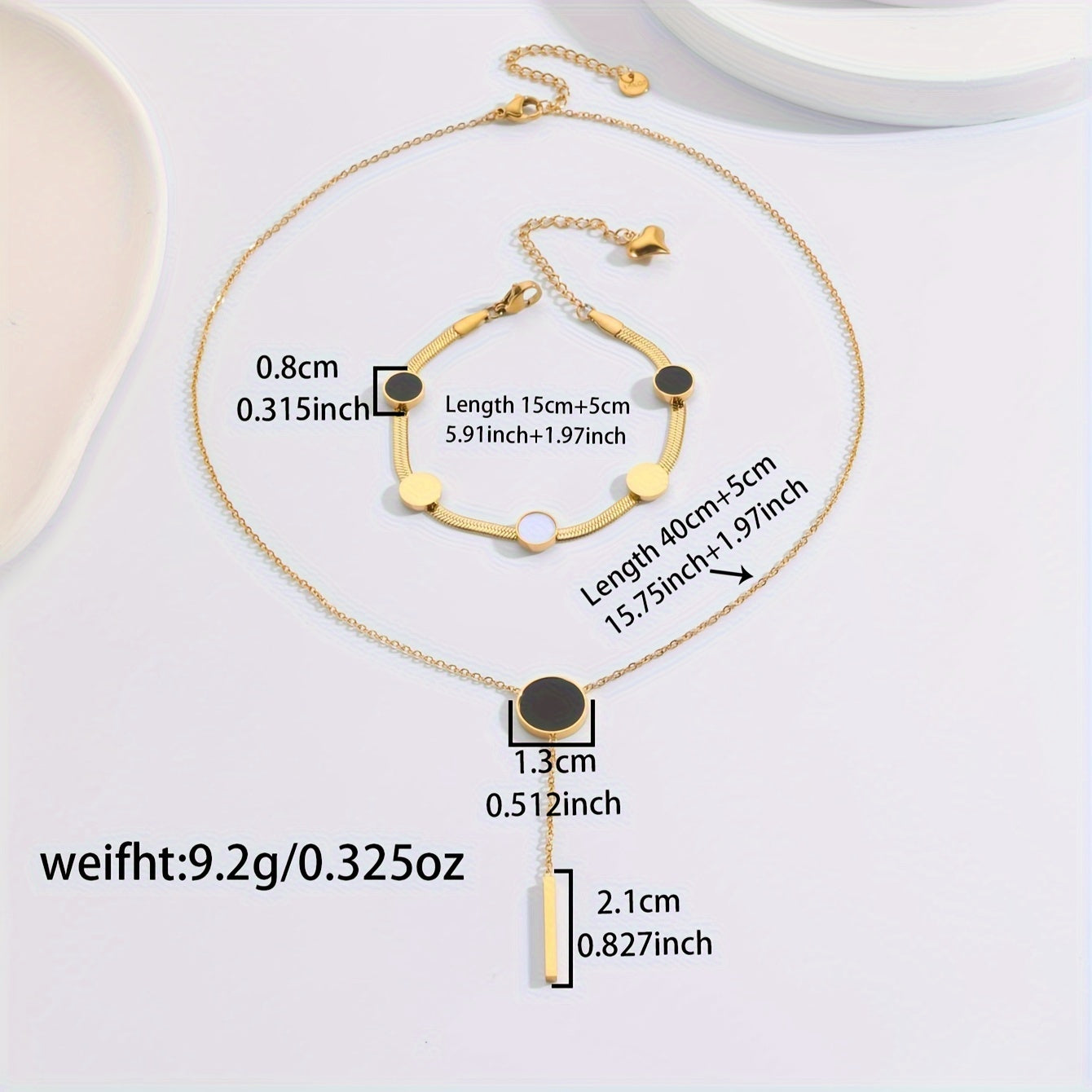 Gold Plated Stainless Steel Jewelry Set for Women Casual Party Gift