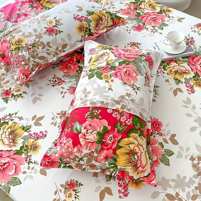 Fundas de almohada de algodón con aloe vera y cierre de sobre, patrón geométrico, lavables a máquina