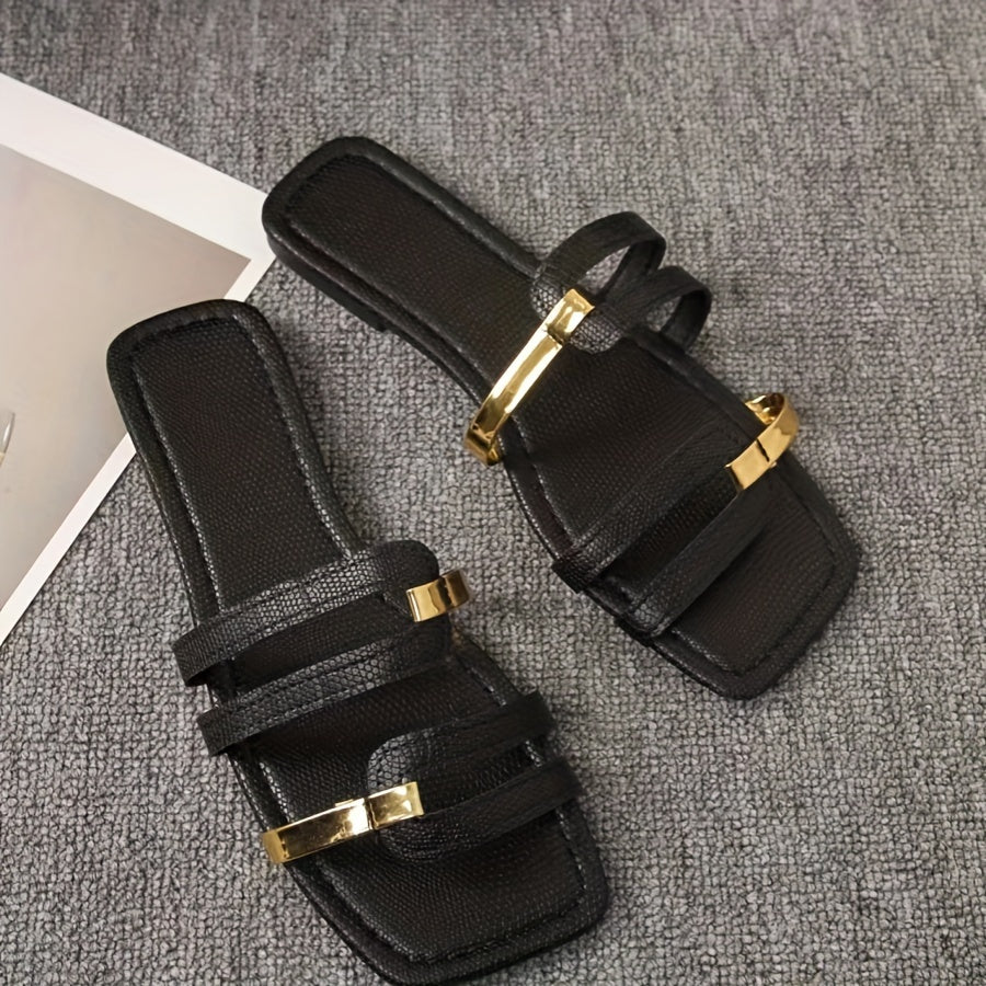 Women's Summer Slip-On Sandals Casual Open Toe Flat Shoes