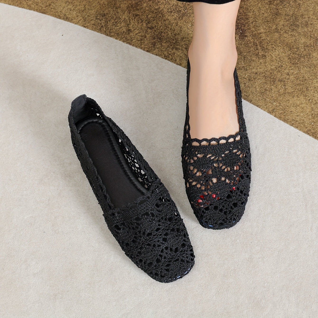 Women's Mary Jane Shoes Slip-On Breathable Net Flat All-Season Casual Dressy