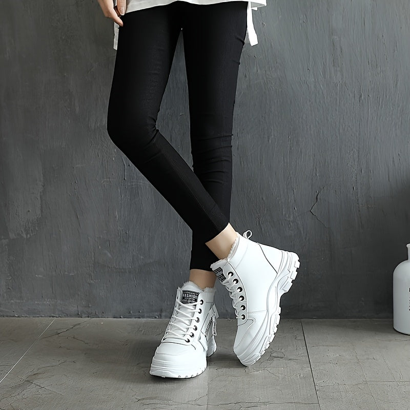 Женские зимние ботинки на меху с плюшевой подкладкой, на толстой подошве, высокие, разные размеры