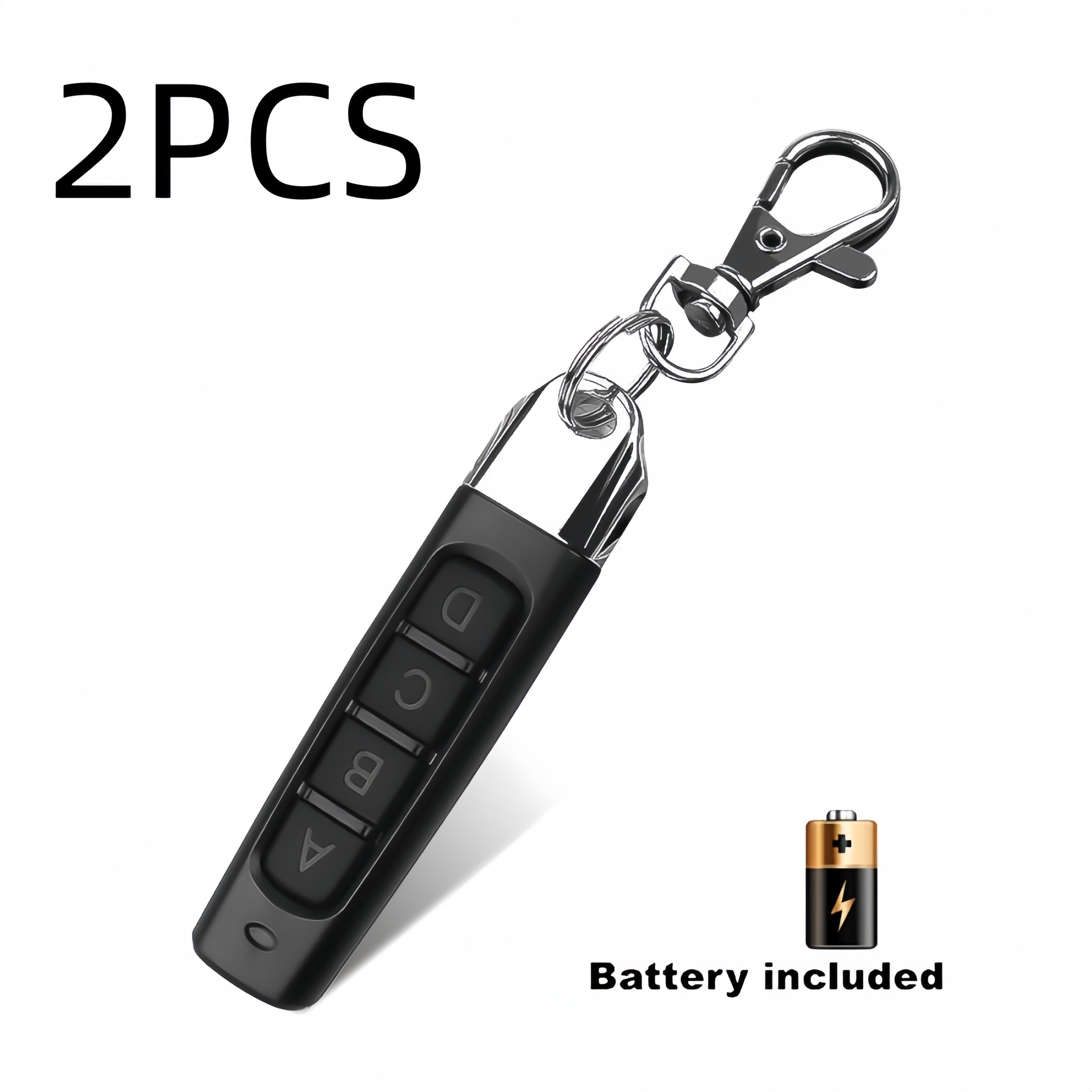 2pcs 433.92MHz Universal Garage Door Remote Control 4-Channel Wireless Key Fob