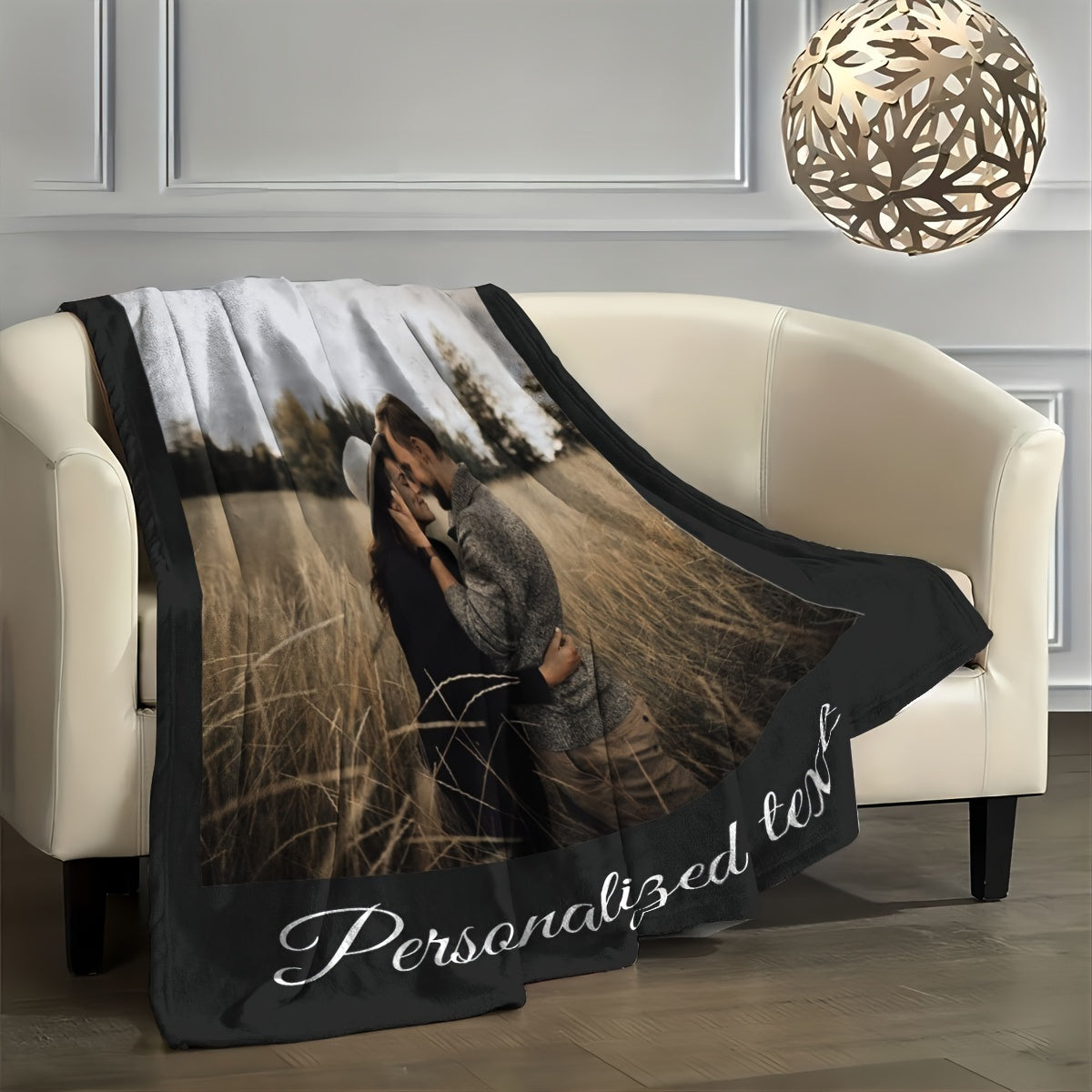 Многофункциональное персонализированное фланелевое плед с фотографией и текстом для дивана, кровати, путешествий