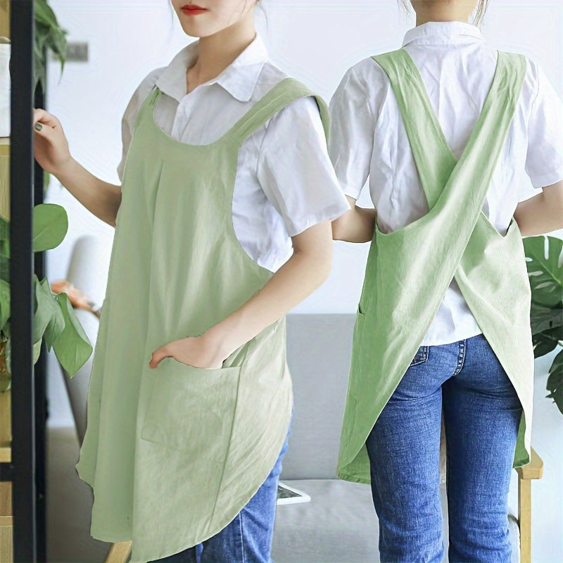 Linen Apron for Restaurants and Kitchens, Durable Cooking and Serving Apron