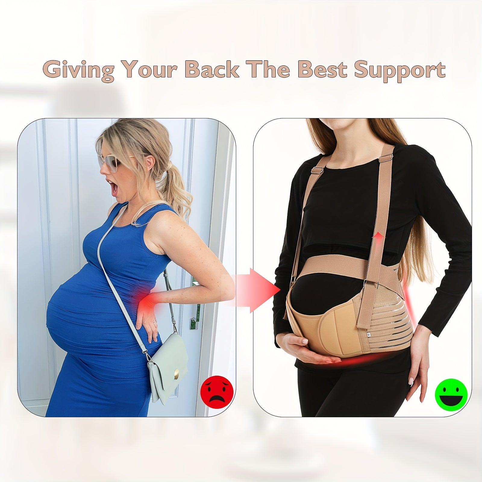 Pregnancy and Postpartum Support Belt Breathable Adjustable Maternity Belt with Detachable Shoulder Strap