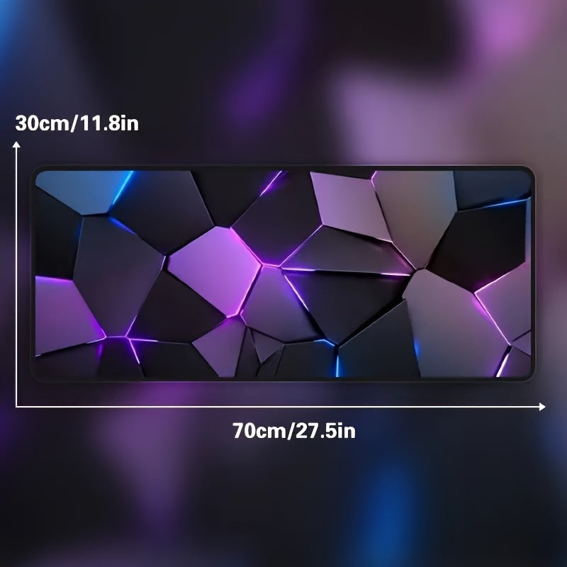 Blue and Purple Abstract Gaming Mouse Pad Non-Slip Polyester Desk Mat for Gamers and Office