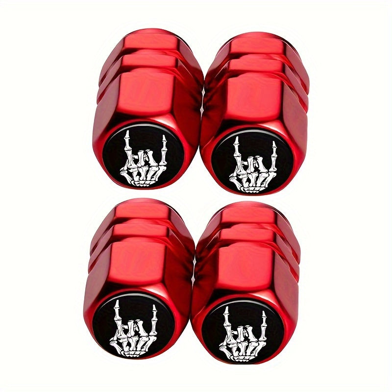 4pcs Car Tire Valve Covers - Footprint Design, Universal Fit, Durable Plastic