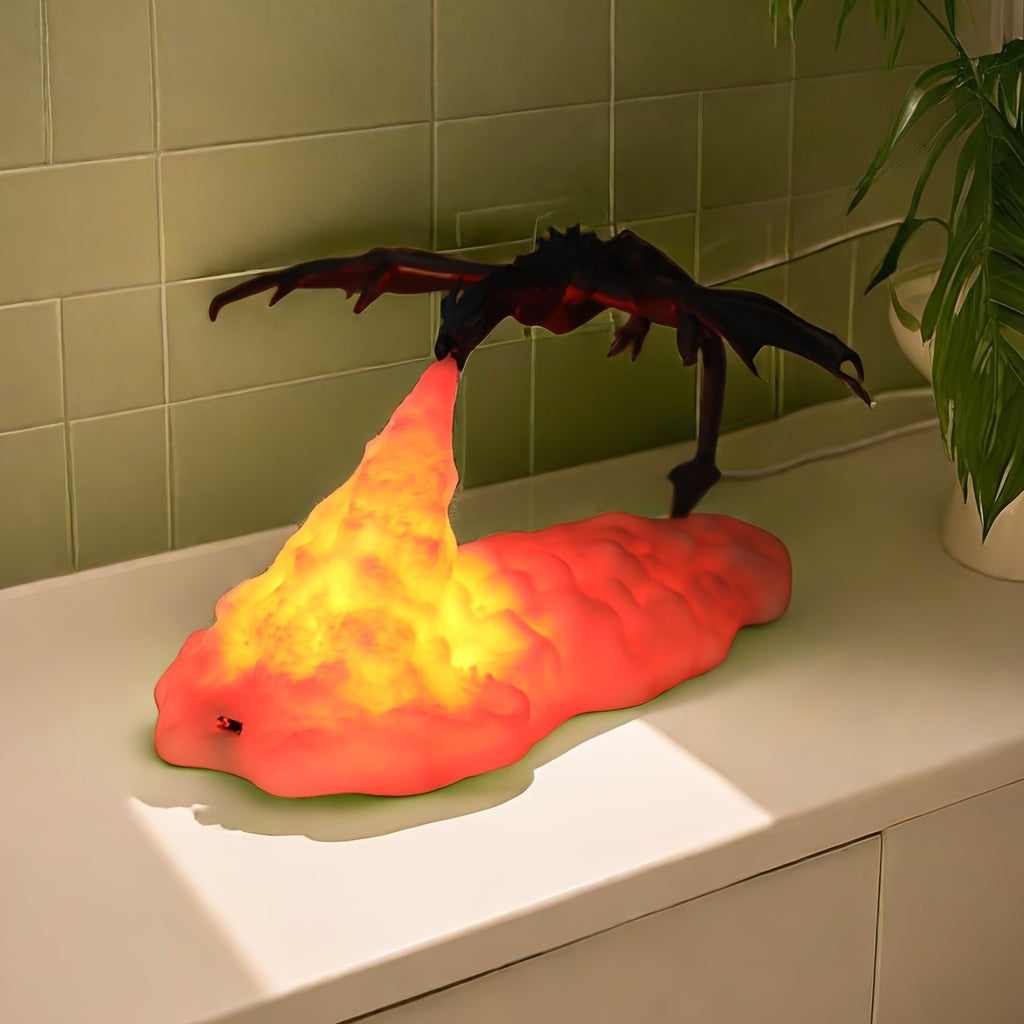 3D Printed Volcano Dragon Night Light for Bedroom or Office