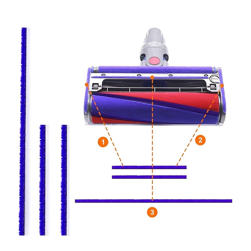 9 dona yumshoq peluş almashtirish chiziqlari Dyson V6 V7 V8 V10 V11 tozalash boshlariga uzun va qisqa